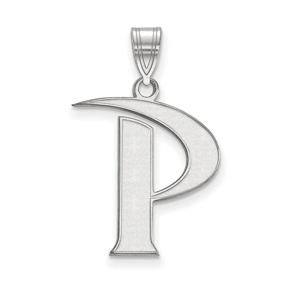 10k White Gold Pepperdine U. Large Initial P Pendant