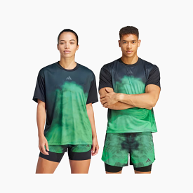 Adidas Berlin Unisex Running T-shirt -Black / Vivid Green