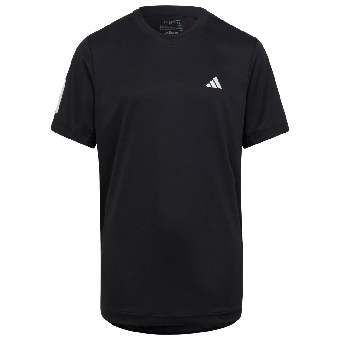 Adidas Club Tennis 3-Stripes Junior T-Shirt - Black