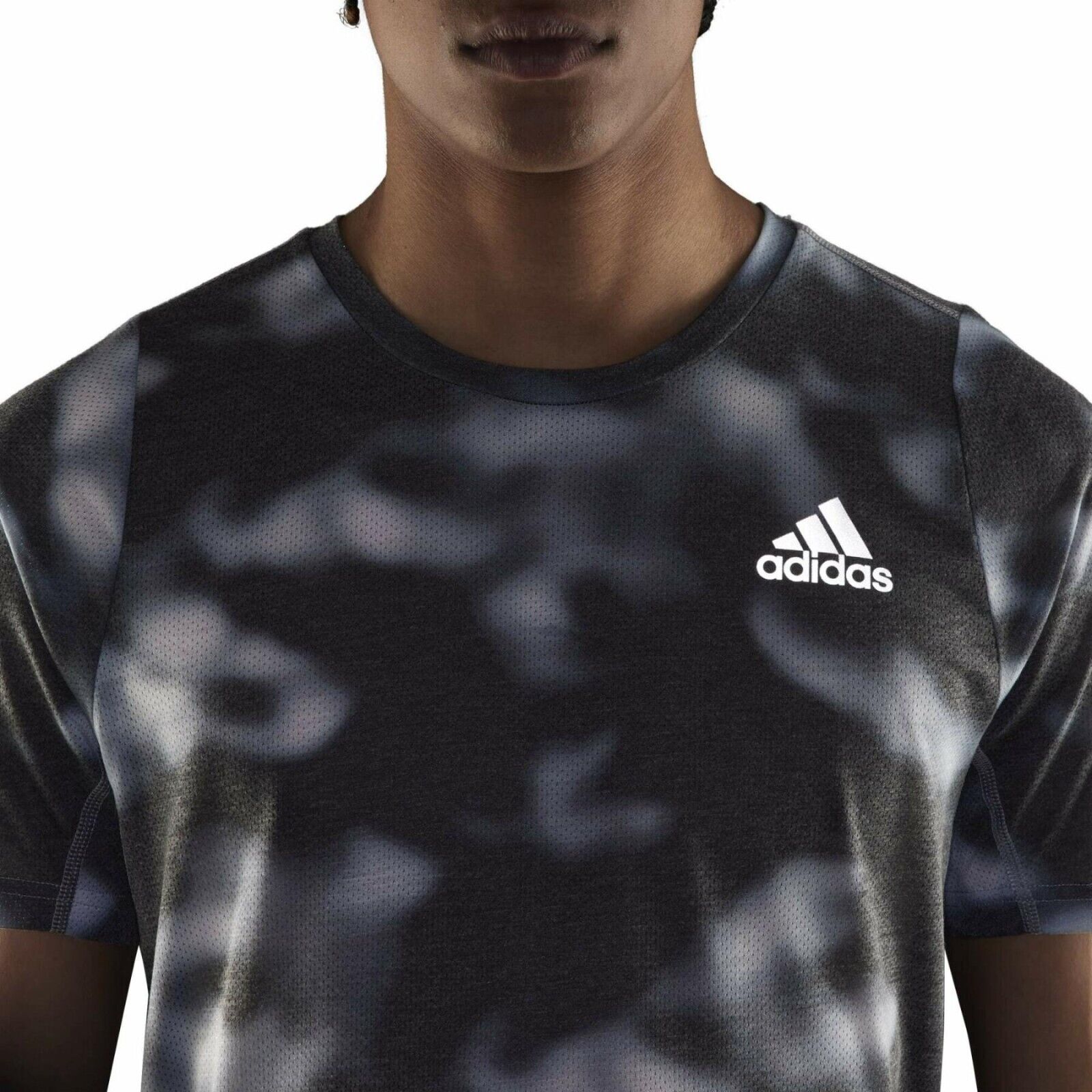 adidas Run Icons Mens Running T-Shirt Breathable Reflective Black