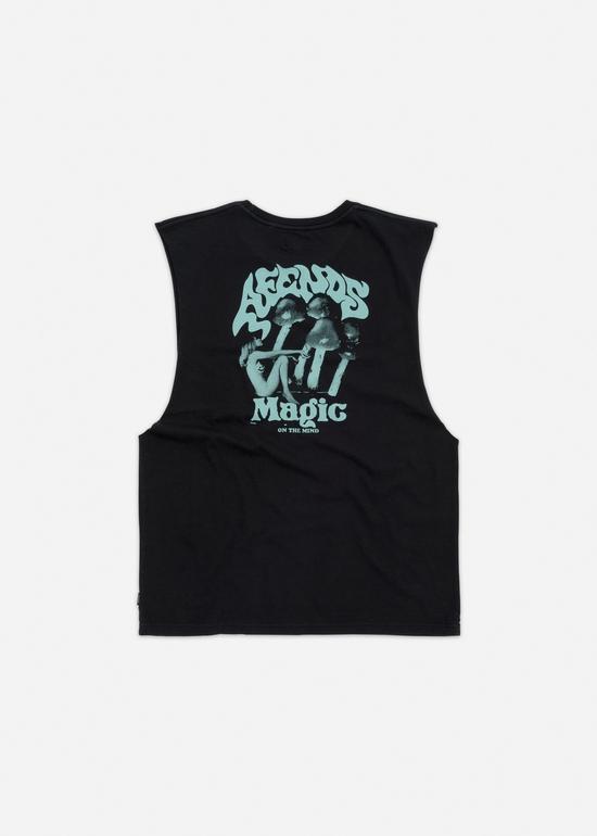 Afends Magic Mushroom Bandcut Tee Black