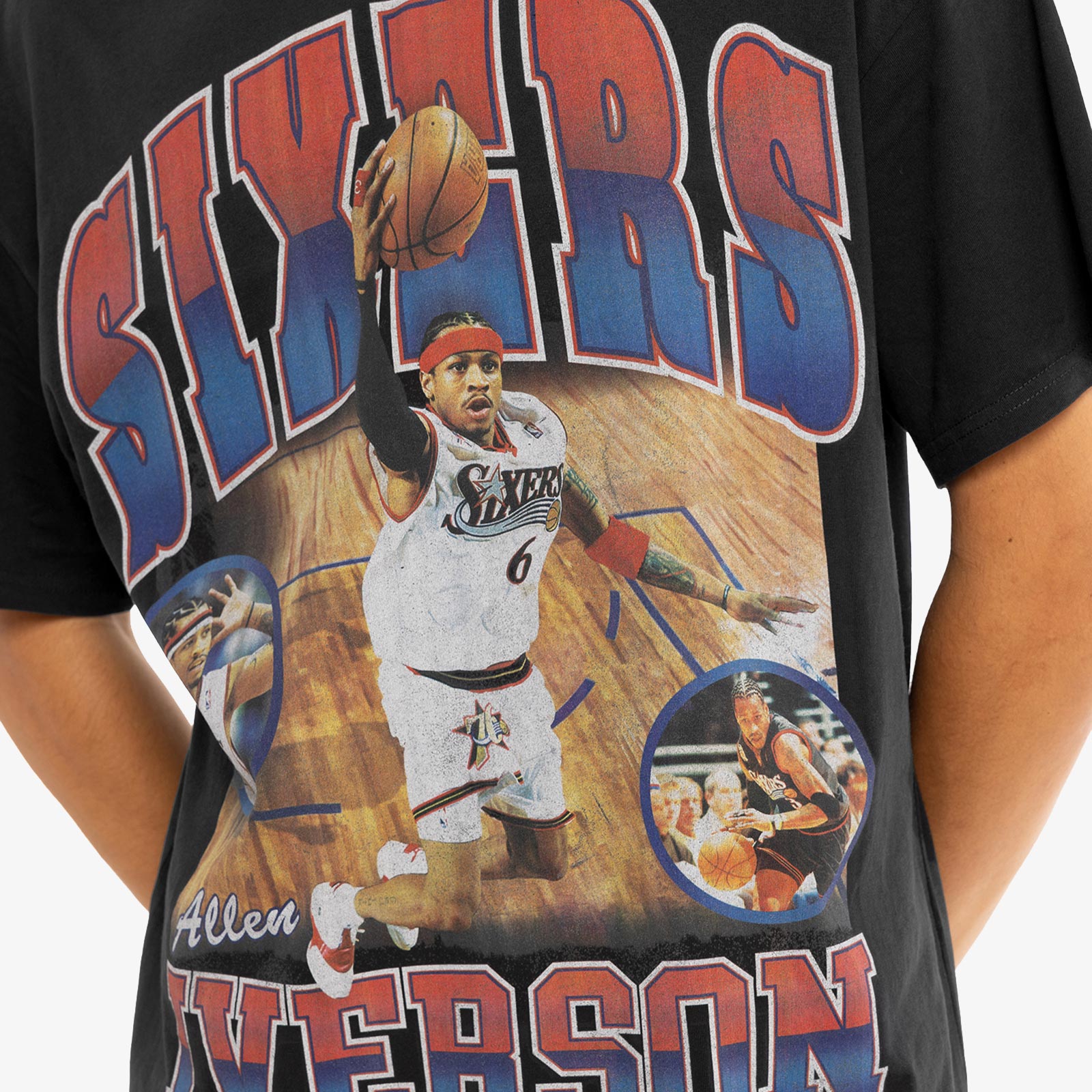 Allen Iverson Philadelphia 76ers Photo Player Tee - Faded Black