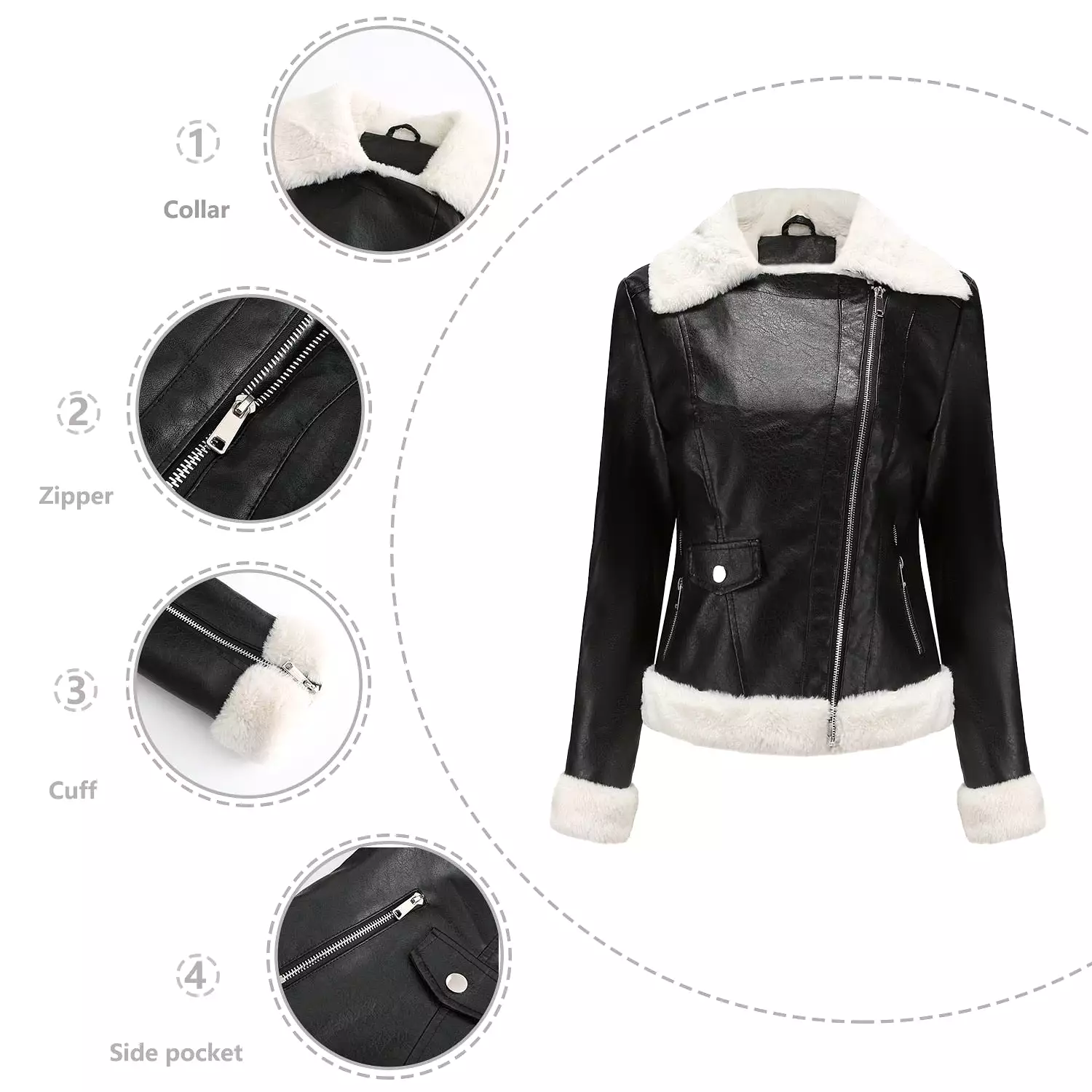 Ashore Shop 2023 Autumn And Winter New Plush Leather Clothing Women's European Size Warm Long Sleeve Lapel Coat Commuter Casual 