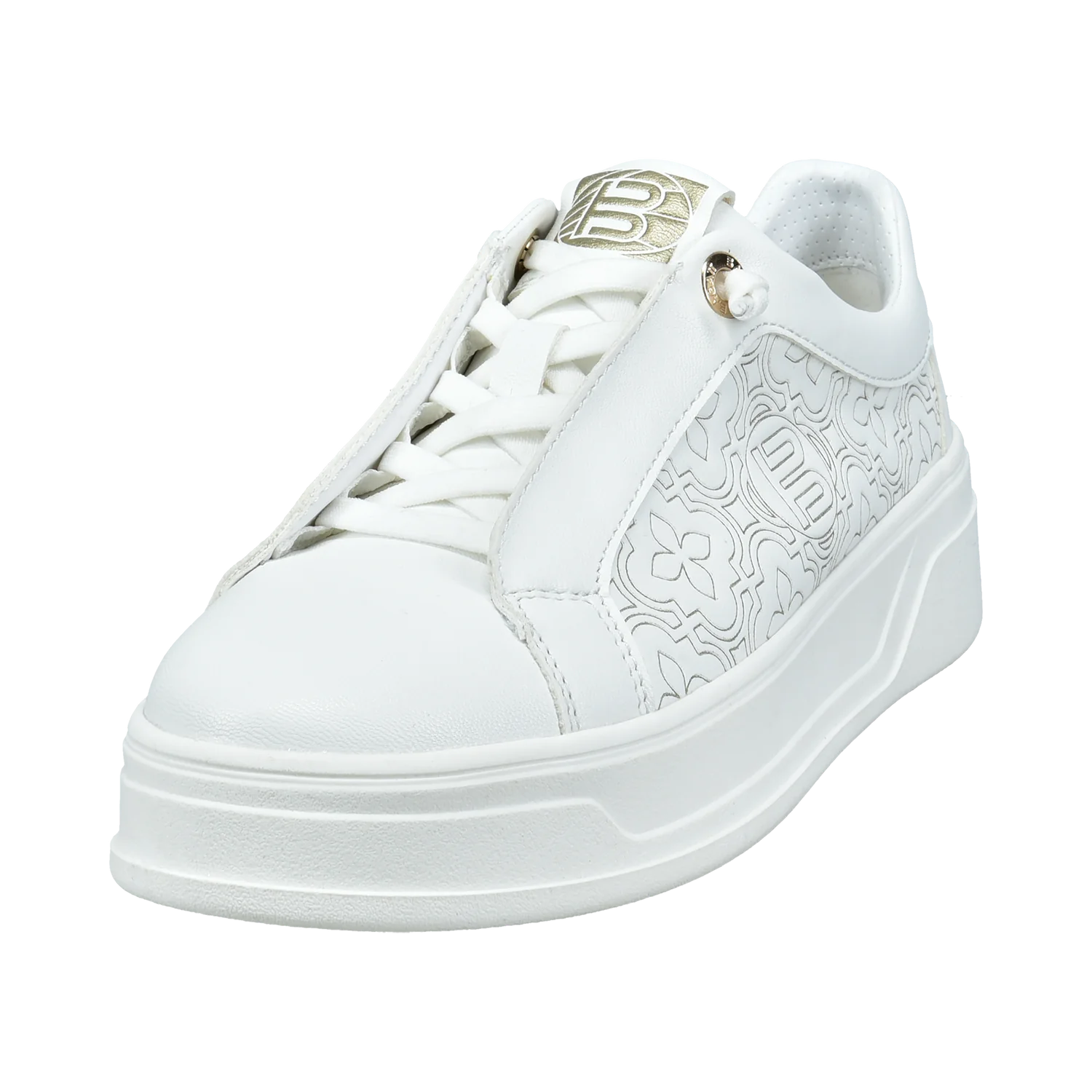 BAGATT White/Gold Platform Trainer