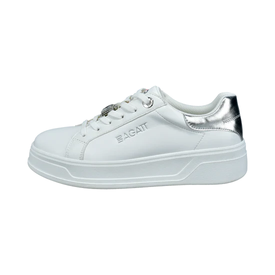 BAGATT White/Silver Platform Trainer