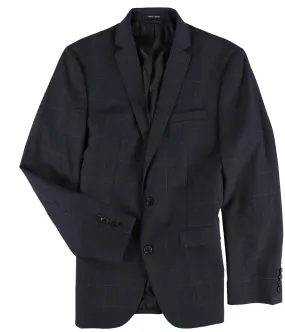 Bar Iii Mens Windowpane Two Button Blazer Jacket