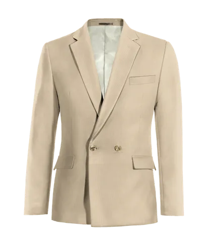  Blazer doble botonadura crema de pana slim fit