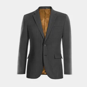  Blazer gris de Lana pura super 100s raya diplomática