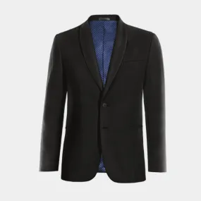  Blazer negro rojizo solapa redonda de entretiempo