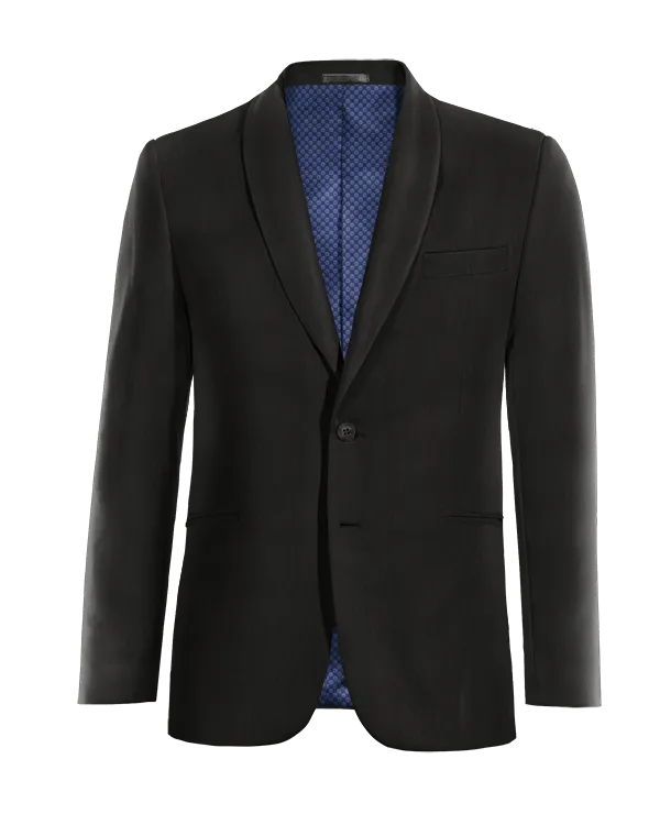  Blazer negro rojizo solapa redonda de entretiempo