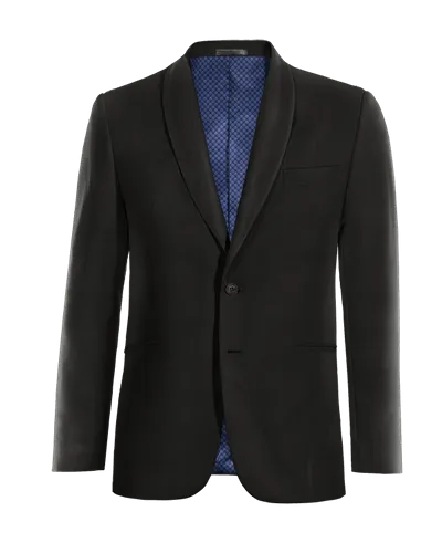  Blazer negro rojizo solapa redonda de entretiempo