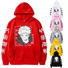 Cartoon Graphic Anime Print Hoodie Streetwear