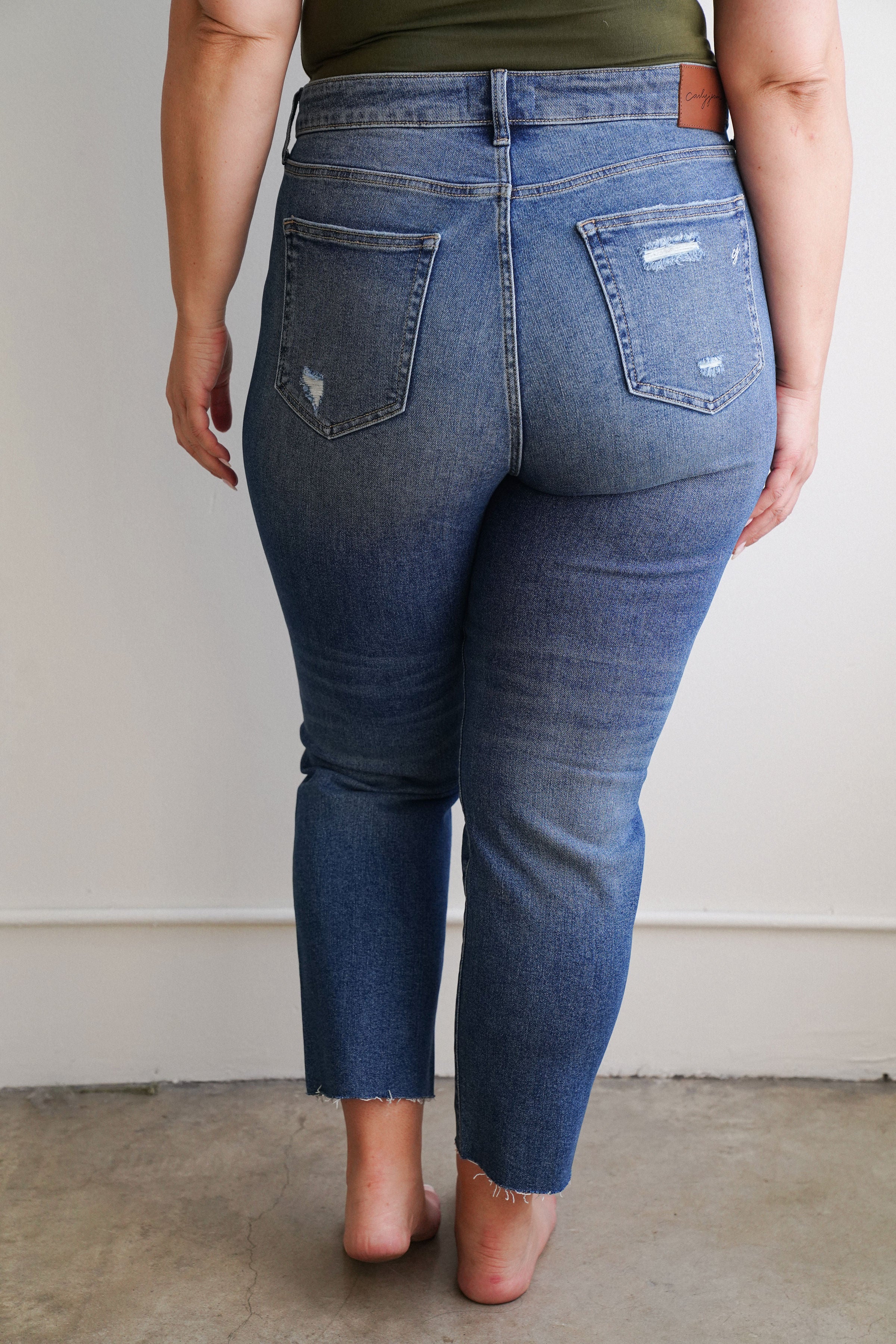 Chrissy Distressed Straight Leg Jeans