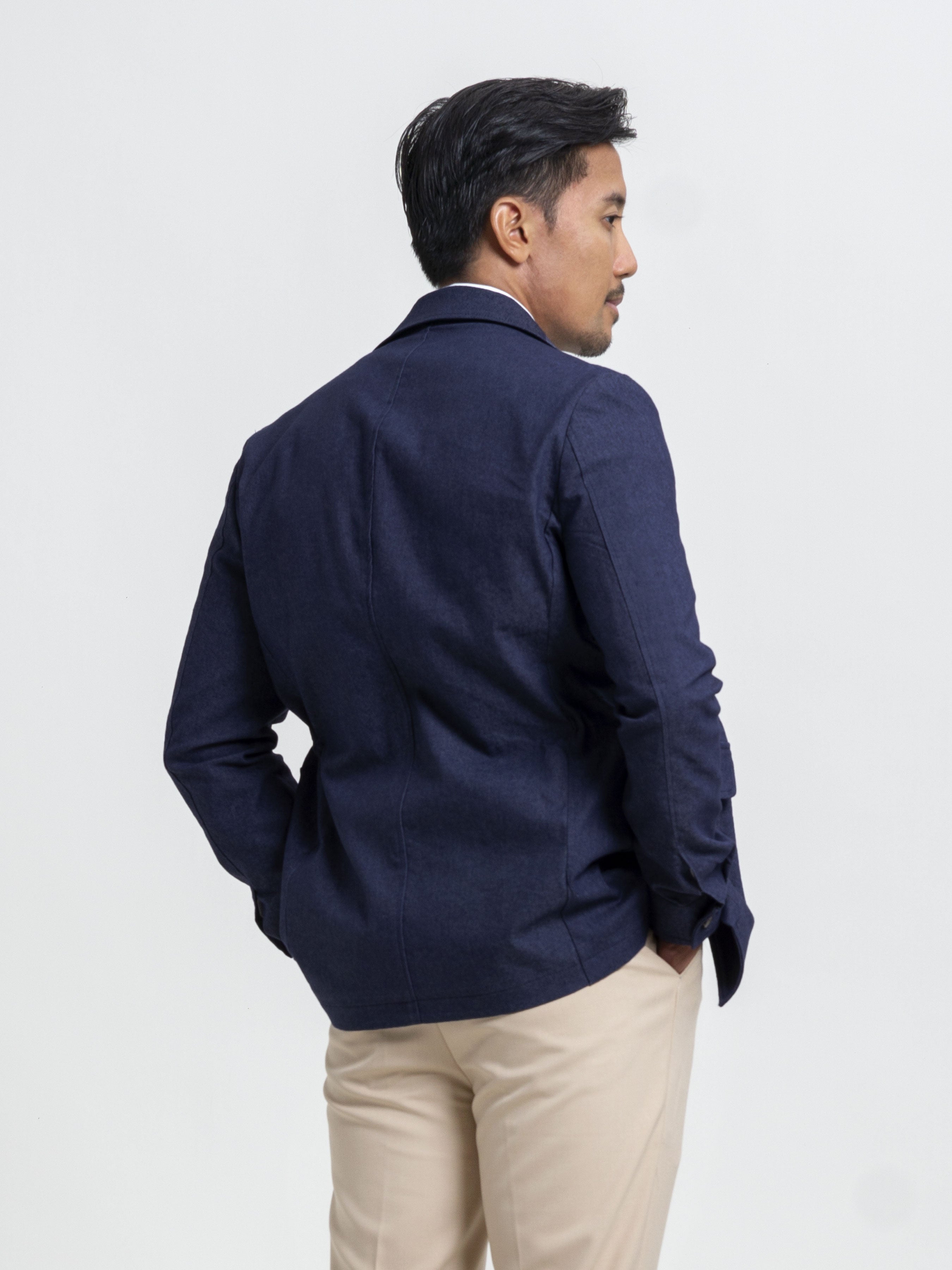 Classic Safari Jacket -  Denim Dark Blue