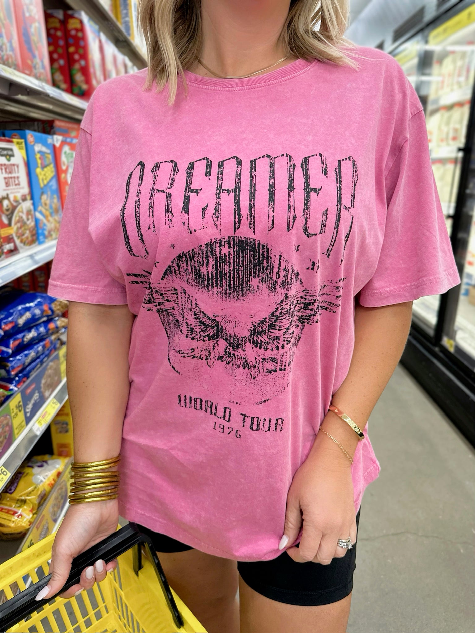 Dreamer Vintage Graphic Tee-Pink