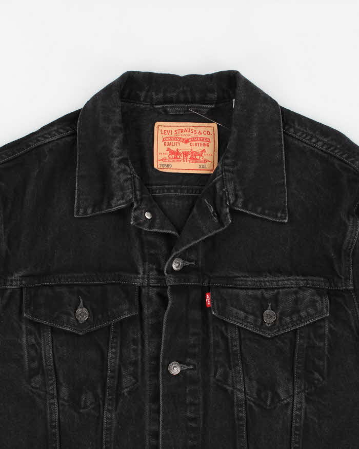 Early 00s Levi's Black Denim Trucker Jacket - XXL