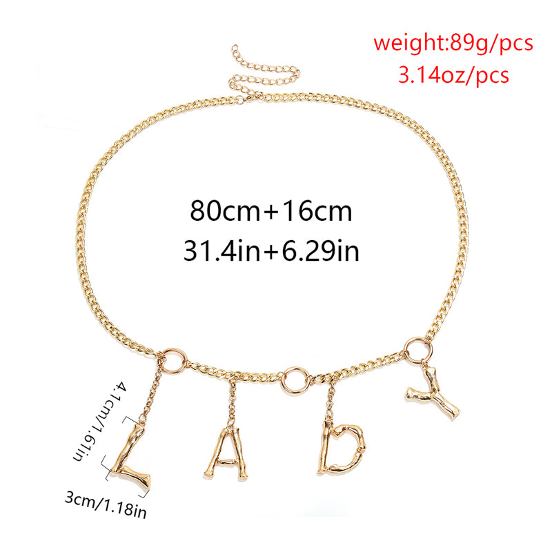 FASHION ''GIRL'' METAL WAIST CHAIN BY18025