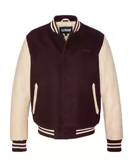 Giacca Schott NYC Varsity Jacket Bordeaux Beige