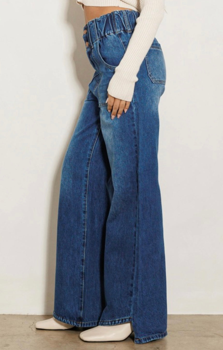 High rise wide jean