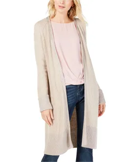 I-N-C Womens Metallic Trim Cuffed Cardigan Sweater