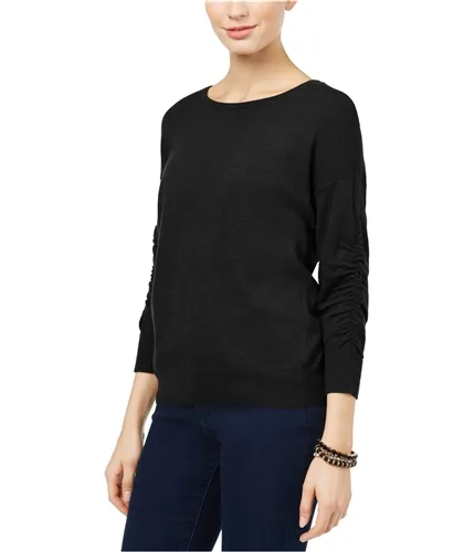 I-N-C Womens Ruched-Sleeve Knit Sweater