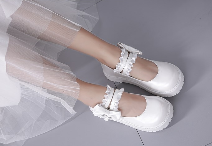 JAPANESE LOLITA SWEET LACE PLATFORM SHOES BY81005