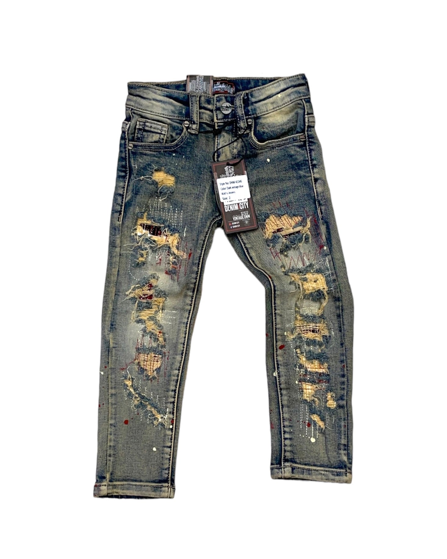 Kid’s Rip & Repair Snake Stitch Denim