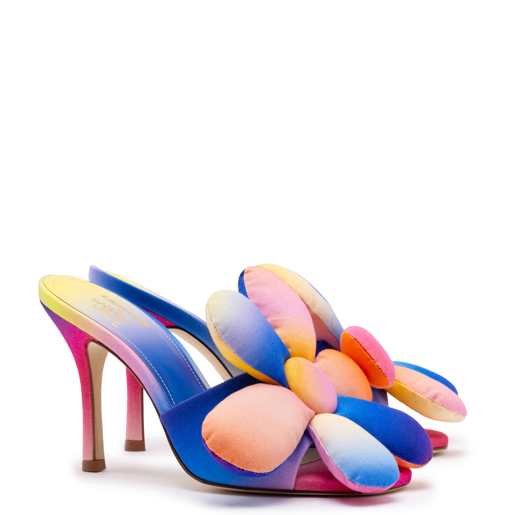 Larroudé x Gabriela Noelle: Full Bloom Mule In Rainbow Fabric