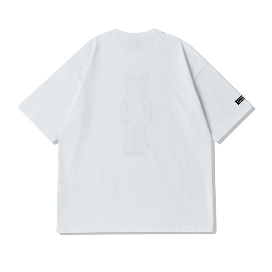 LifeWork Monogram Mascot Patch Embroidered Tee White