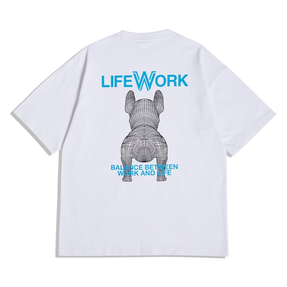 LifeWork Small Bulldog Tee White