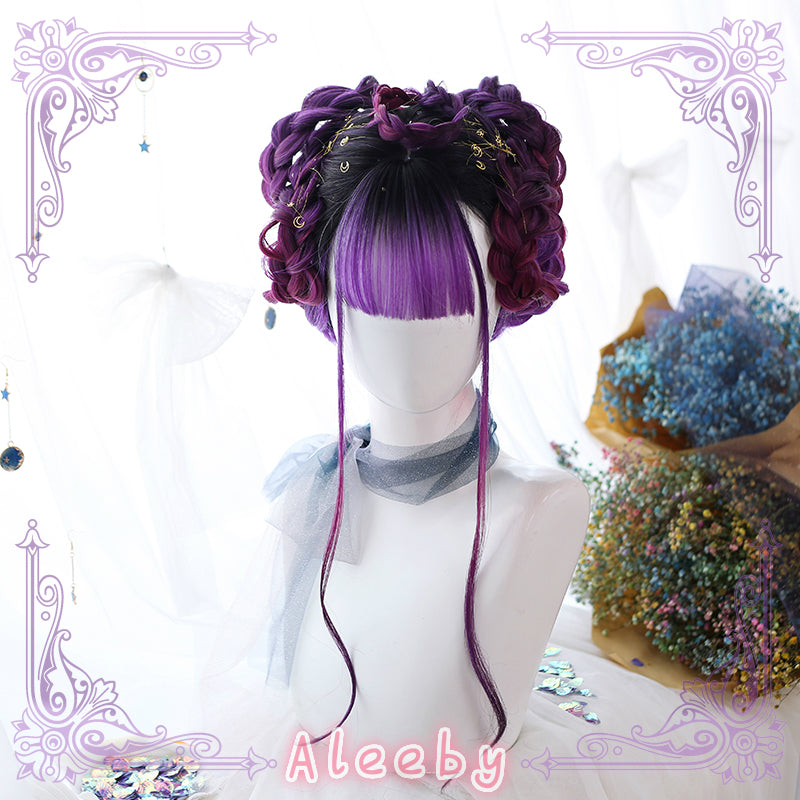 LOLITA GRADIENT PURPLE LONG CURLY WIG BY31076