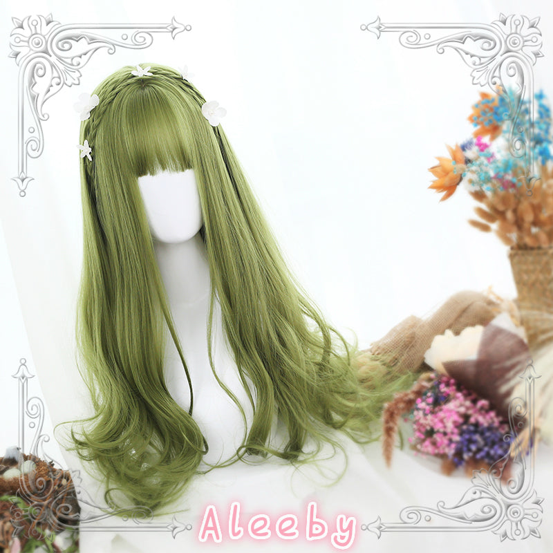 LOLITA GREEN LONG CURLY WIG BY31075