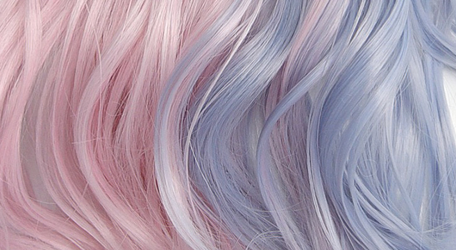 LOLITA PINK BLUE MEDIUM LONG CURLY WIG BY31061