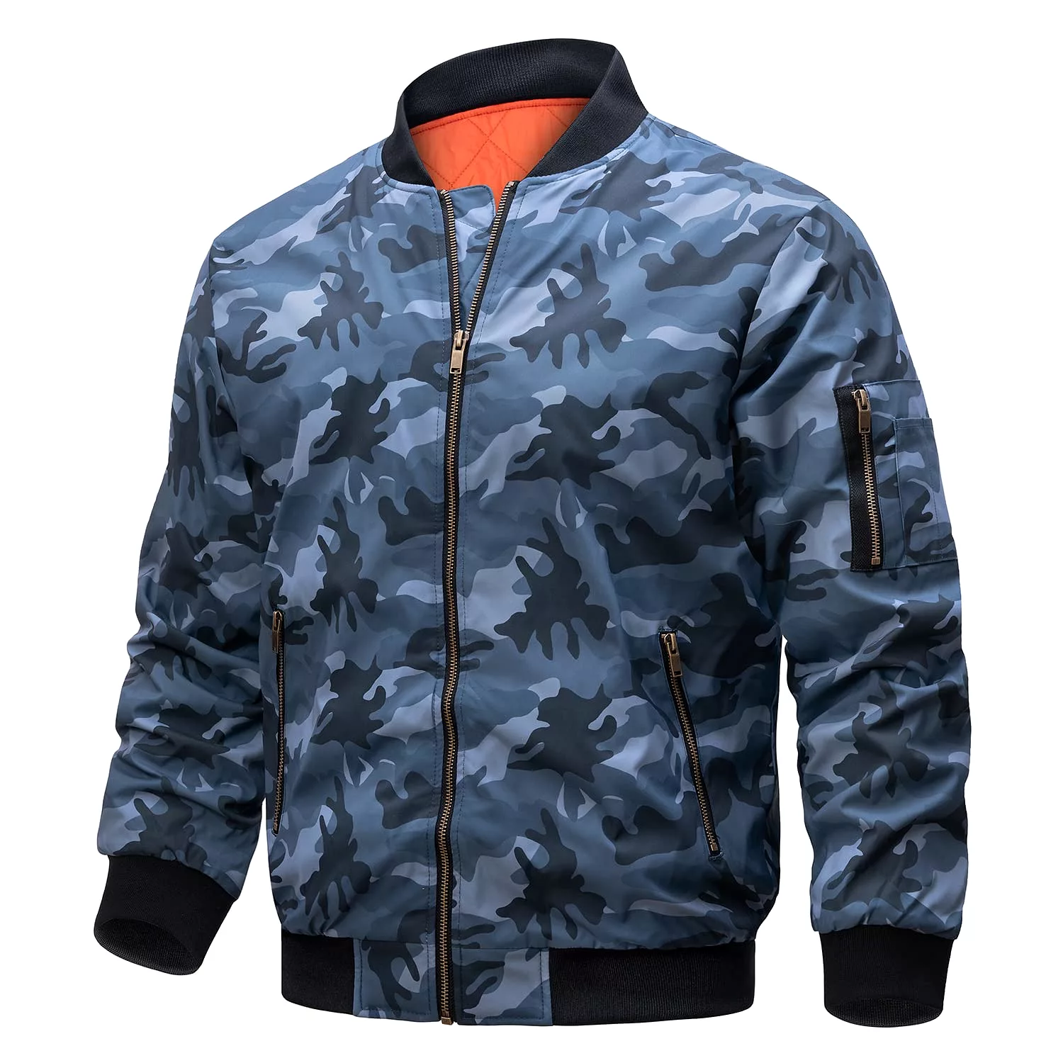 Mens Pilot Jackets Camouflage Thick Padded Bomber Jackets Mens Classic Pilot Army Military Jacket Coat Outwear Outdoor Fashion S