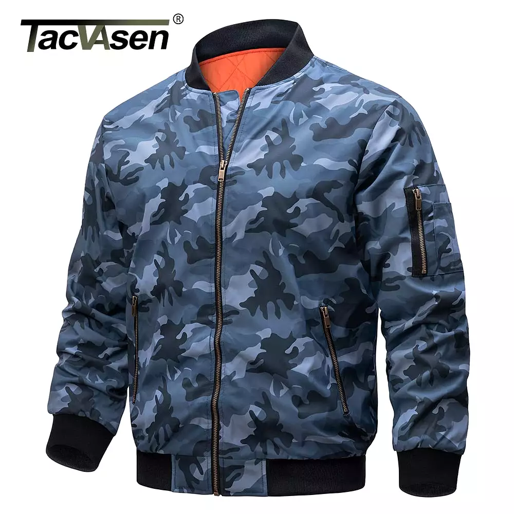 Mens Pilot Jackets Camouflage Thick Padded Bomber Jackets Mens Classic Pilot Army Military Jacket Coat Outwear Outdoor Fashion S