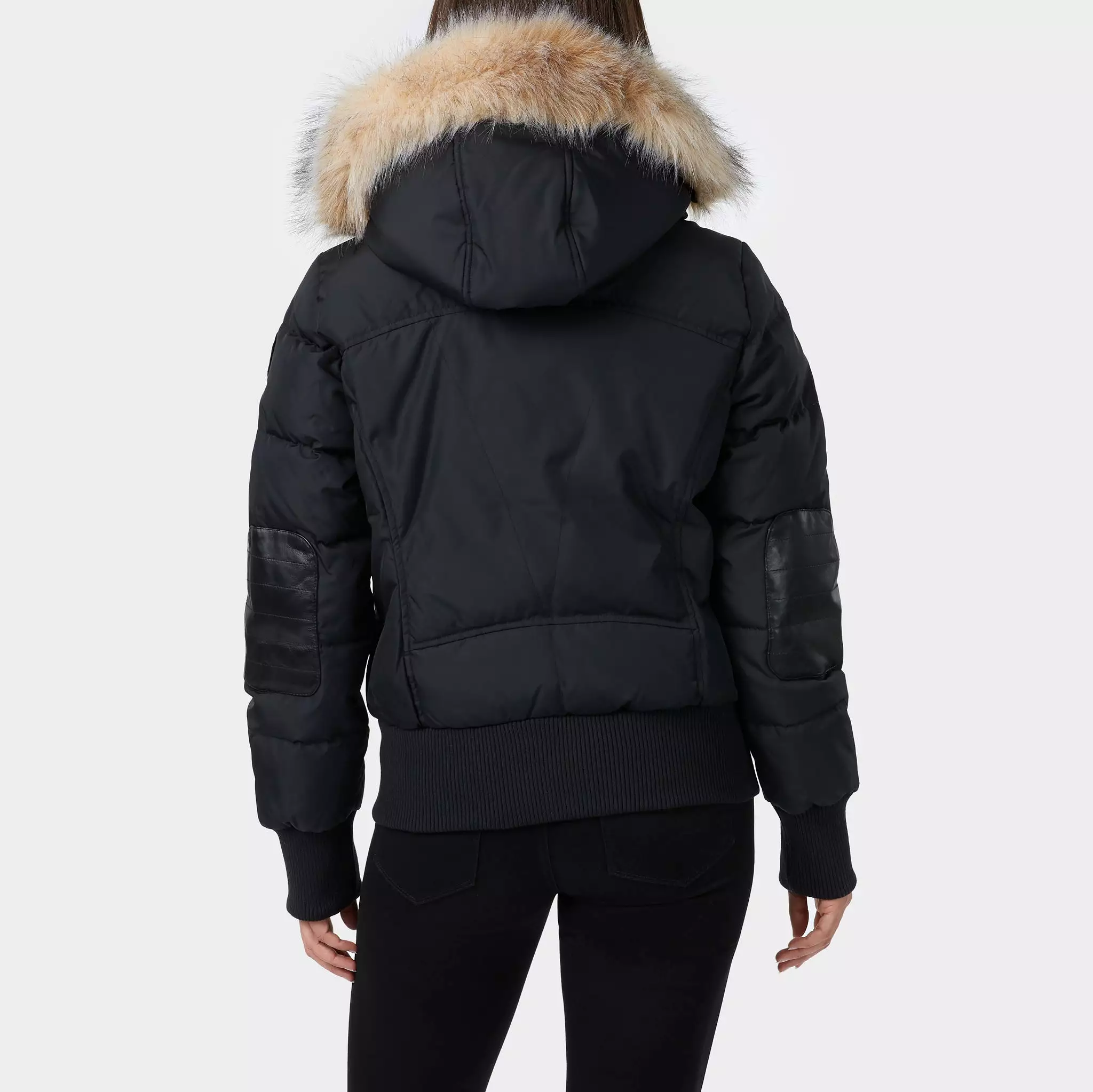 Pajar Women's Rachel Bomber With Fur Trim Hood - BLACK