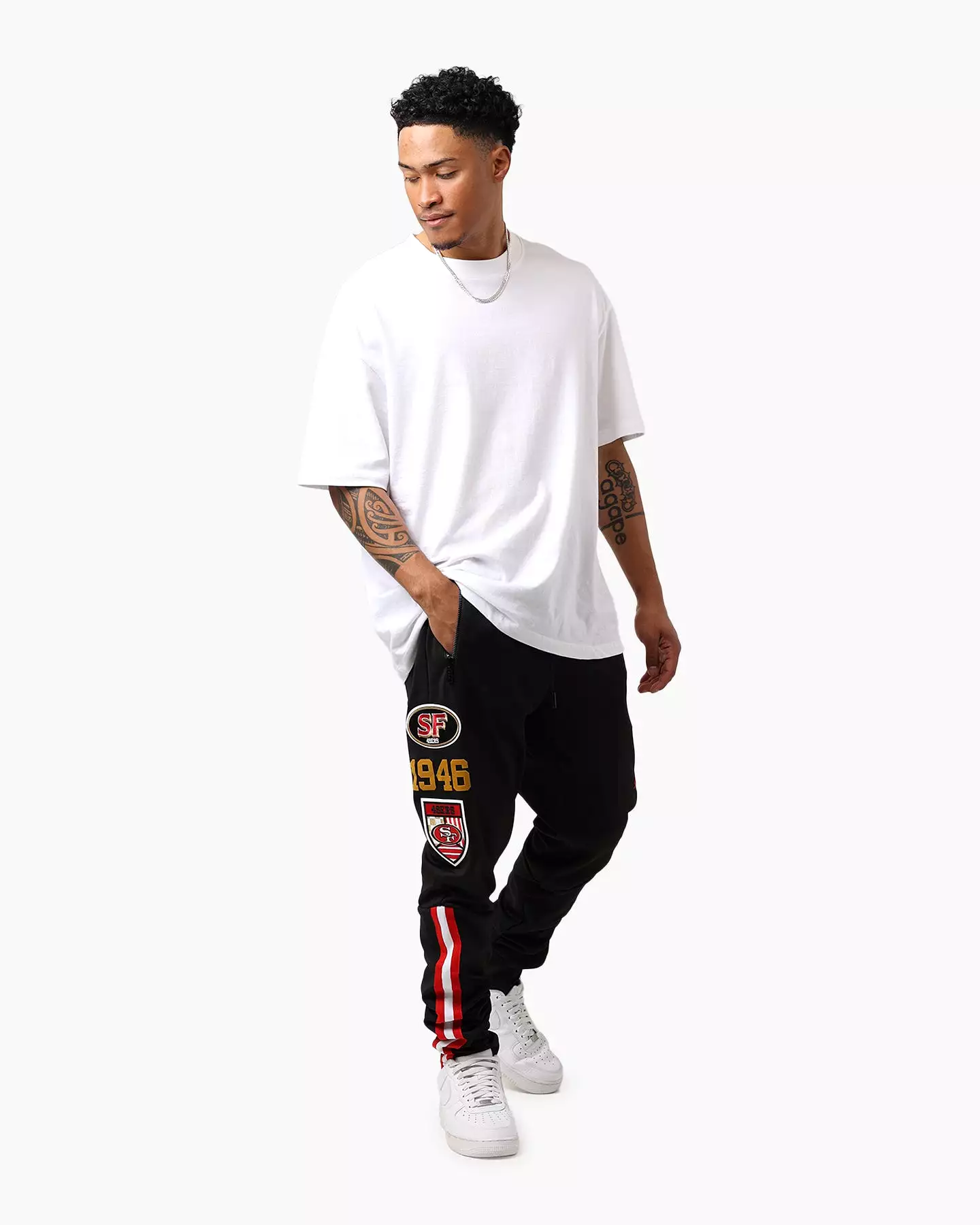 Pro Standard San Francisco 49ers Fast Lane Track Pants Black