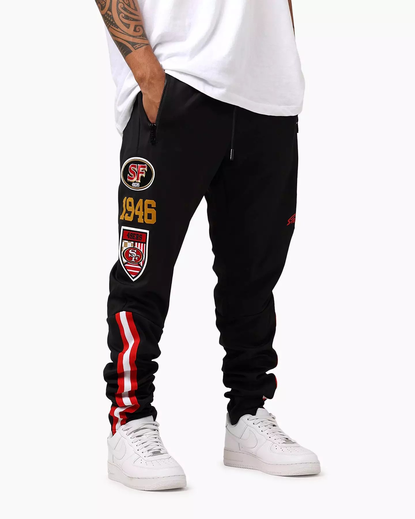 Pro Standard San Francisco 49ers Fast Lane Track Pants Black