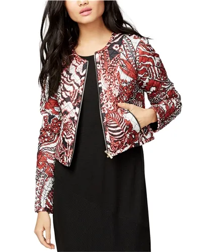 Rachel Roy Womens Printed Quilted Jacket