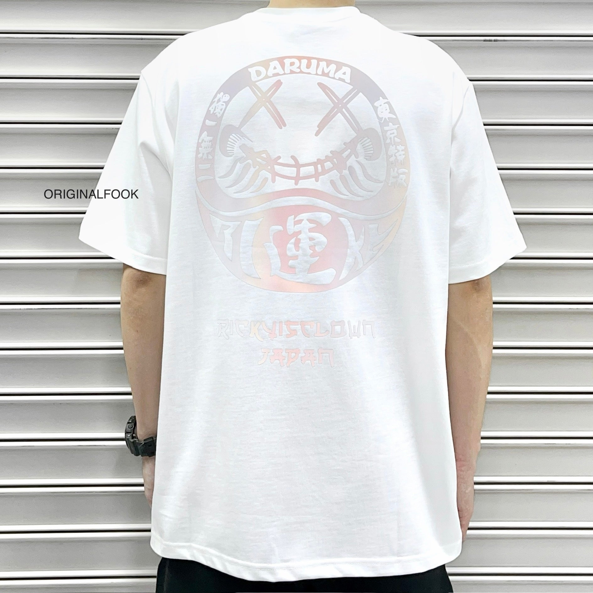 RICKYISCLOWN JAPAN  Lucky Daruma Laser Reflective Tee White [R11220810C-D7]