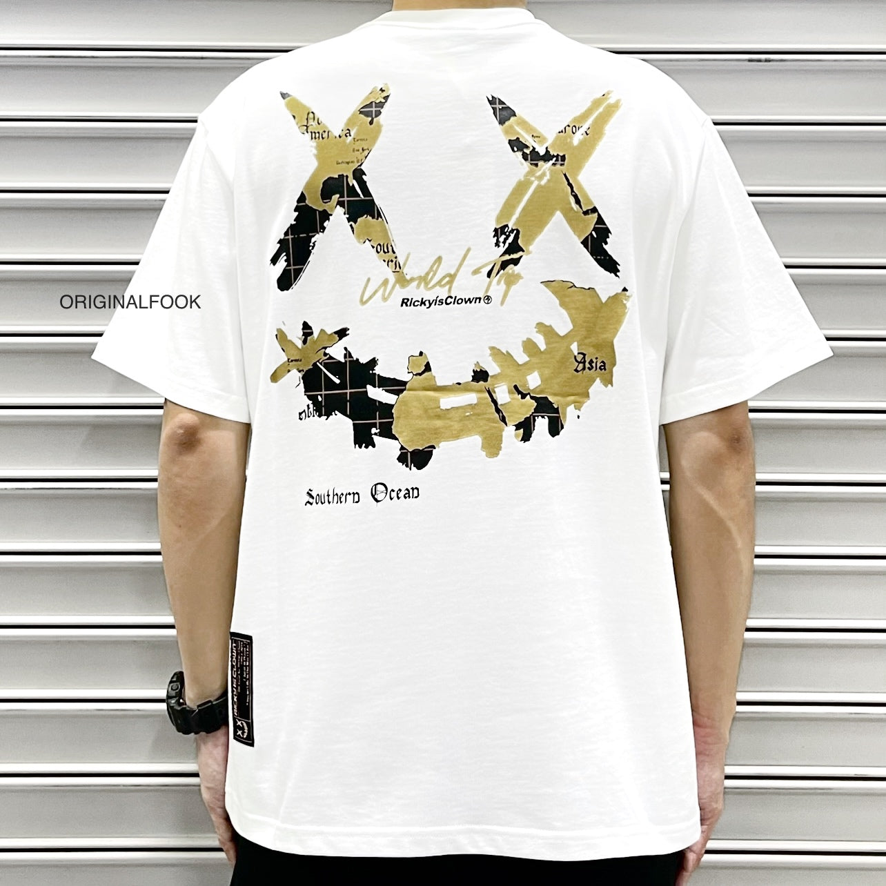 Rickyisclown [RIC] Map Smiley Tee White Gold Foil [R7230213B-V8]