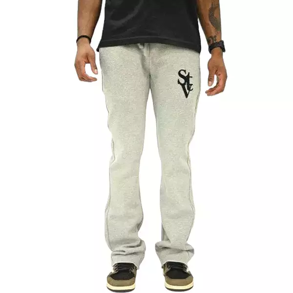 Si Tu Veux VEUX SUPER STACKED JOGGER (HEATHER OATMEAL)