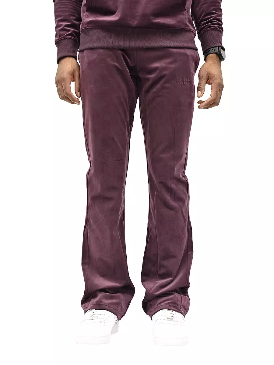 Si Tu Veux VEUX VELVET FLARE JOGGER (PURPLE)