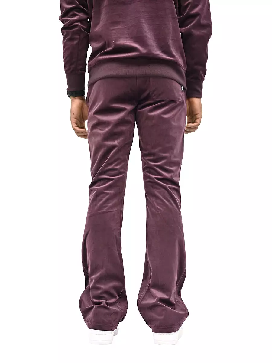 Si Tu Veux VEUX VELVET FLARE JOGGER (PURPLE)