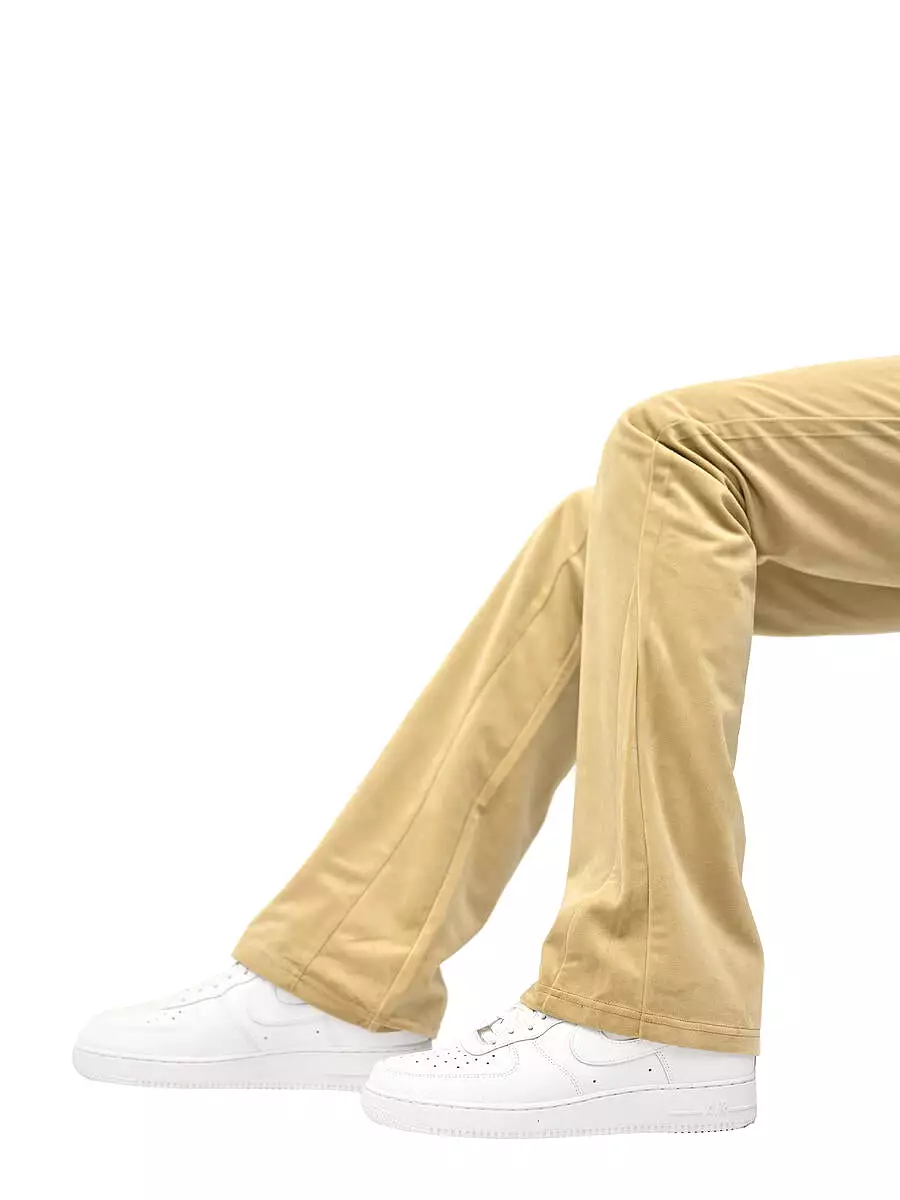 Si Tu Veux VEUX VELVET FLARE JOGGER (TAN)