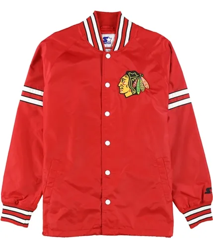 Starter Mens Chicago Blackhawks Windbreaker Jacket, TW2