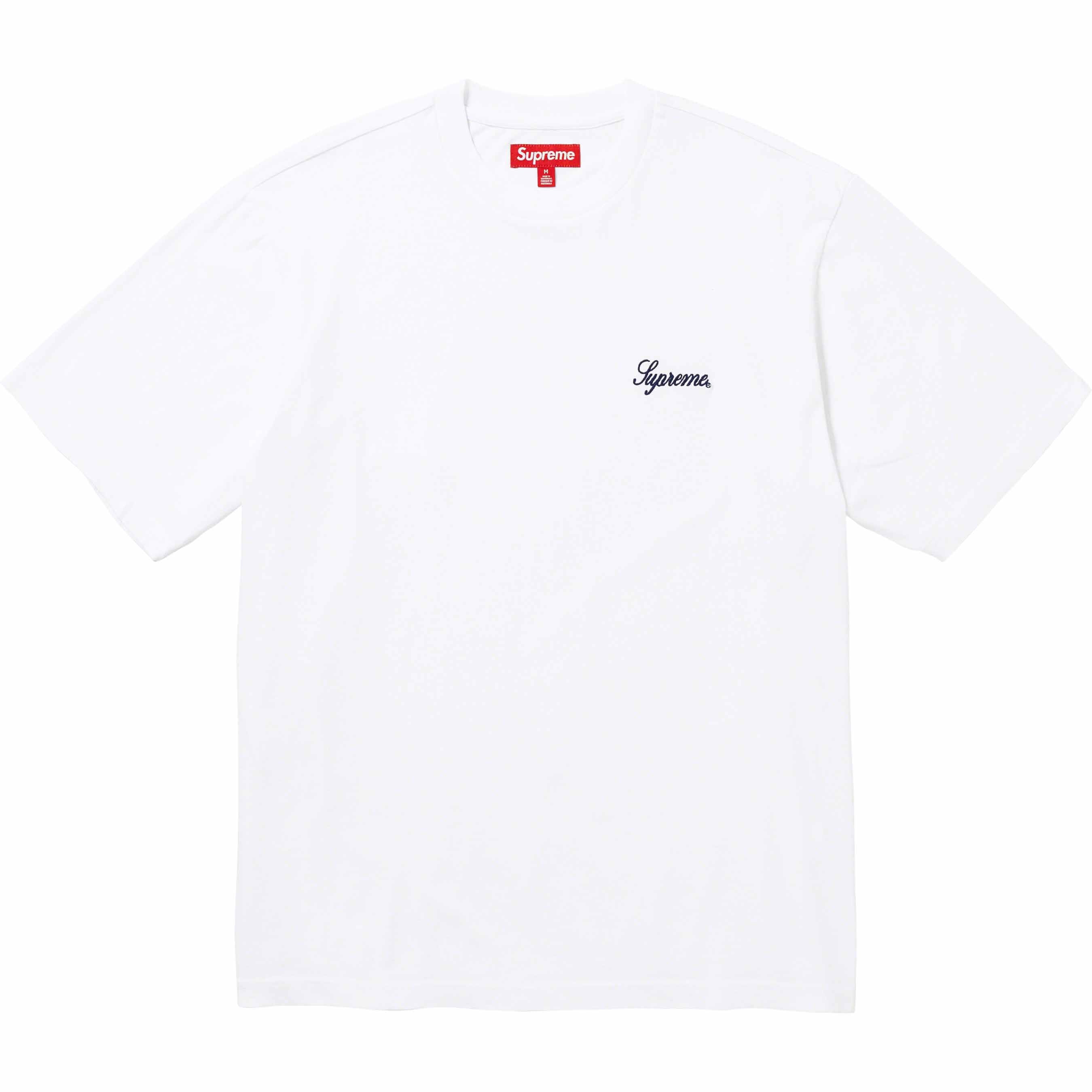 Supreme Embroidered Script Logo Tee White