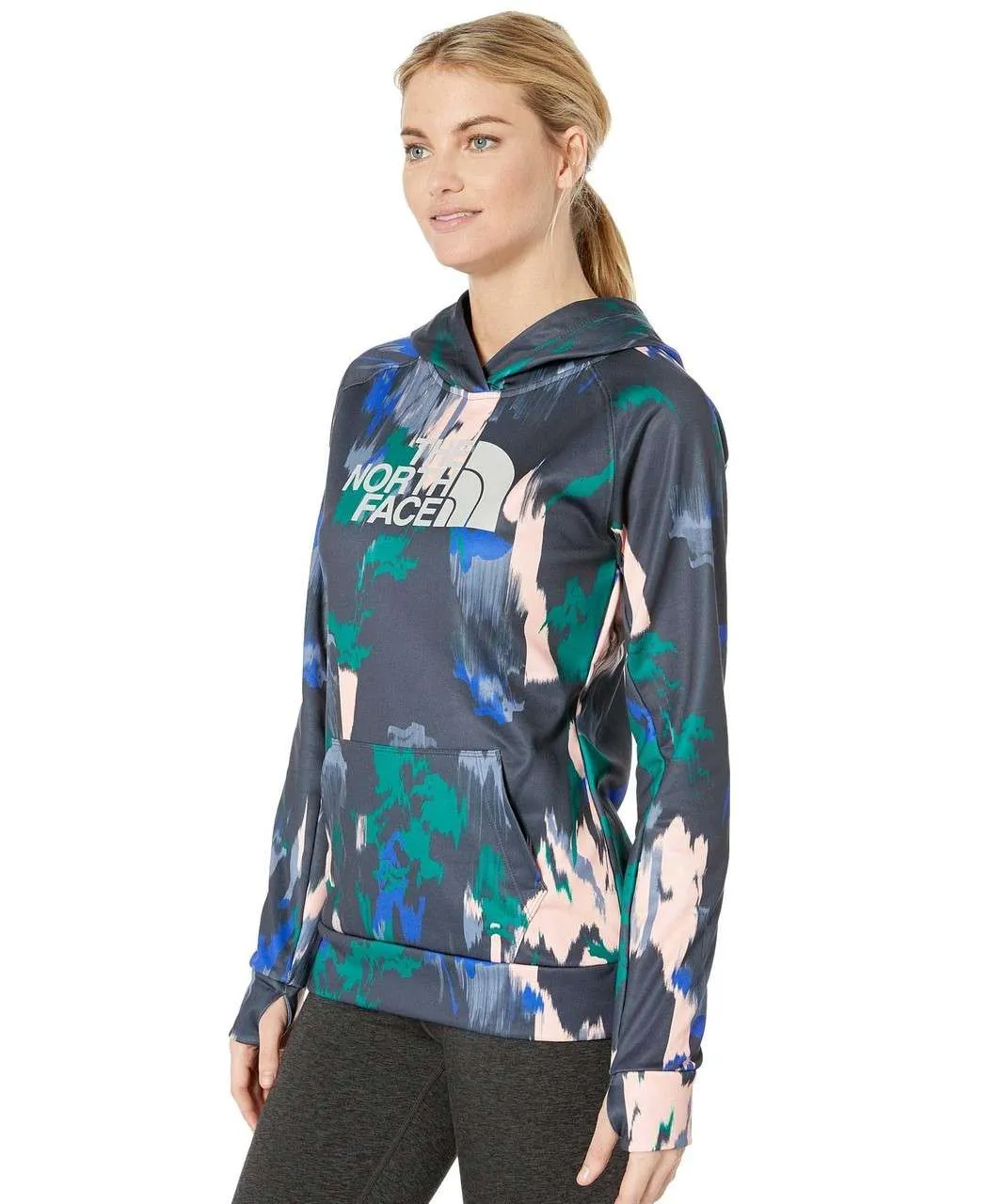 The North Face Women’s Fave Half Dome Pullover Hoodie AZTEC BLUE CT GEODE PRINT/MINT BLUE