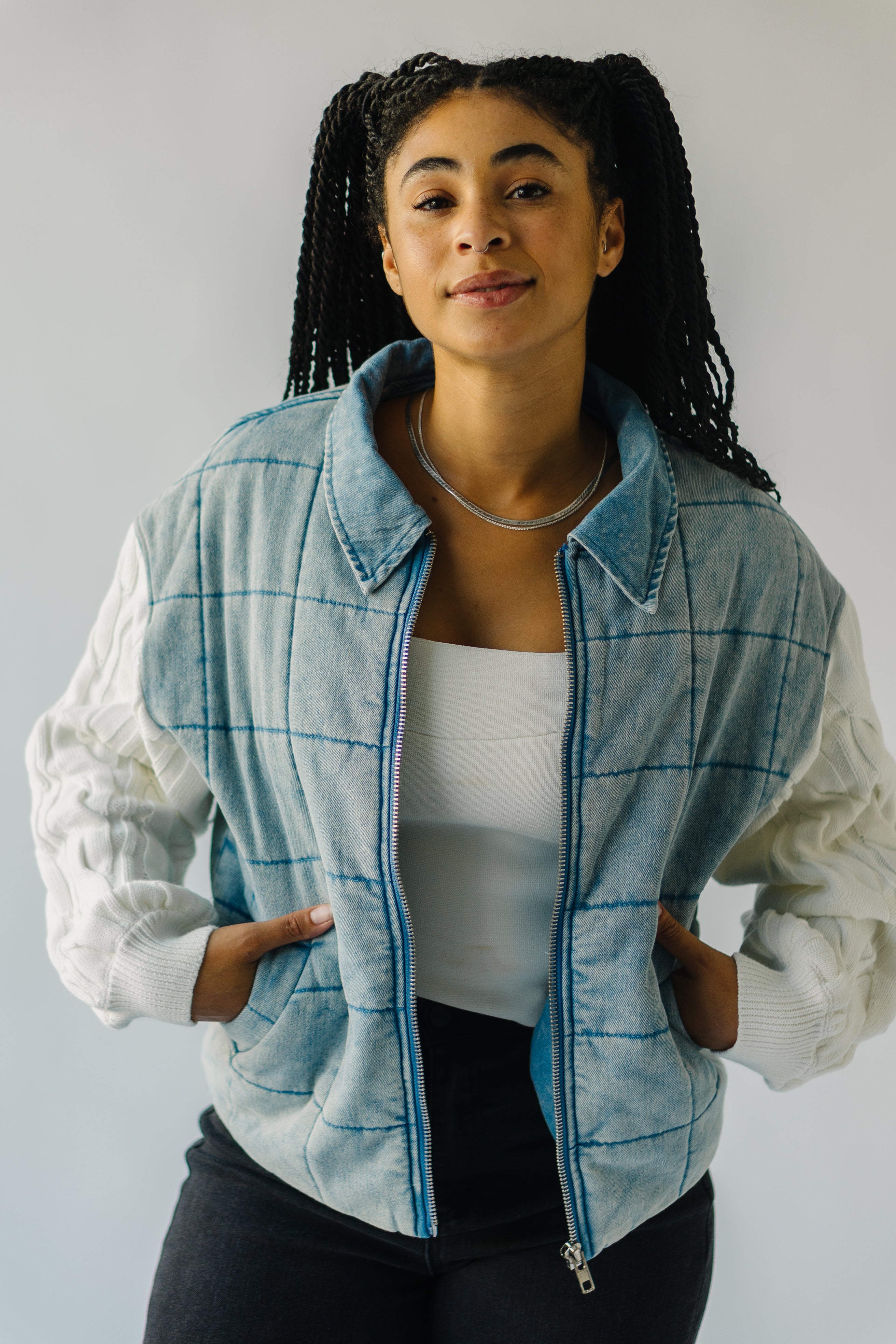 The Wellington Quilted Jacket in Denim