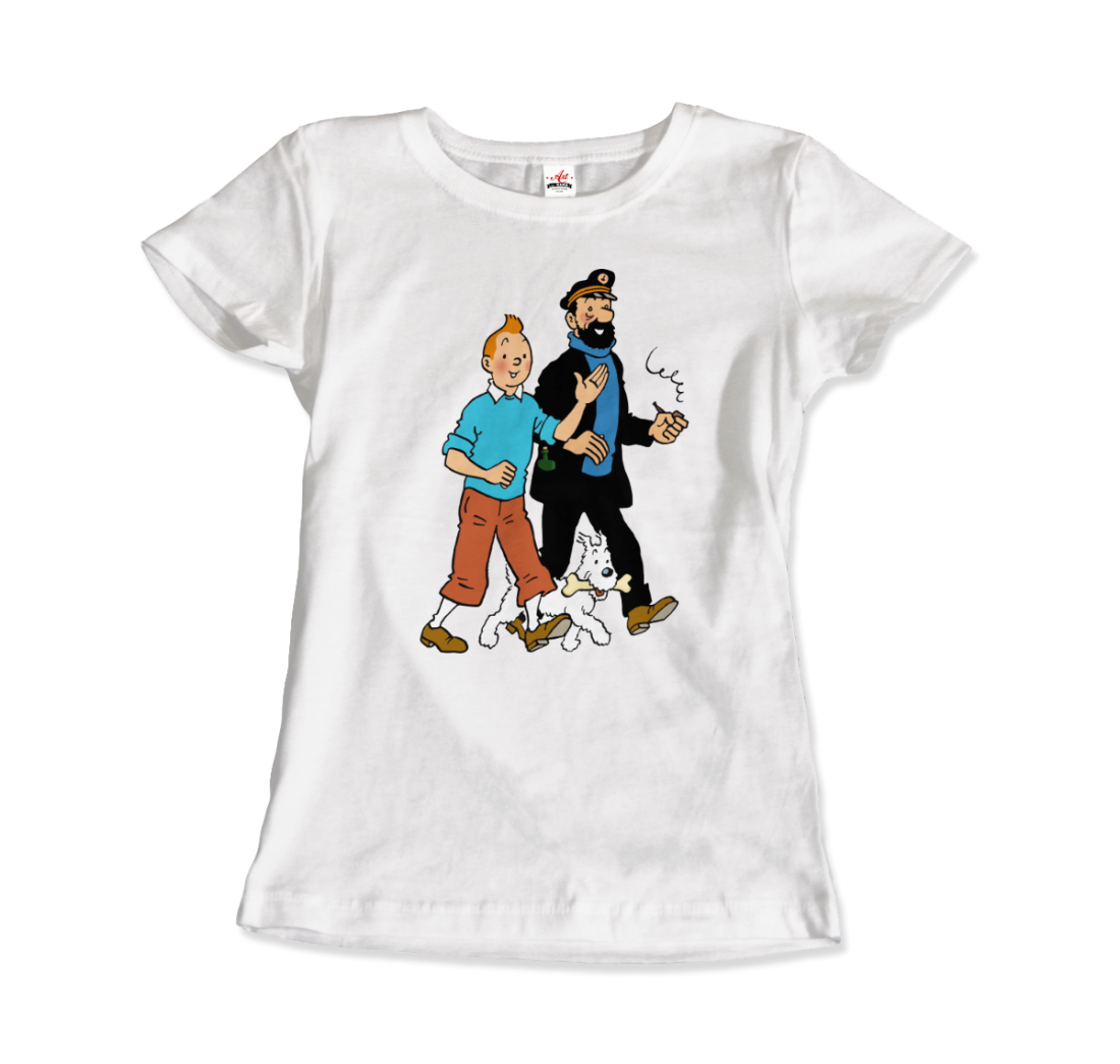 Tintin, Snowy and Captain Haddock Artwork T-Shirt